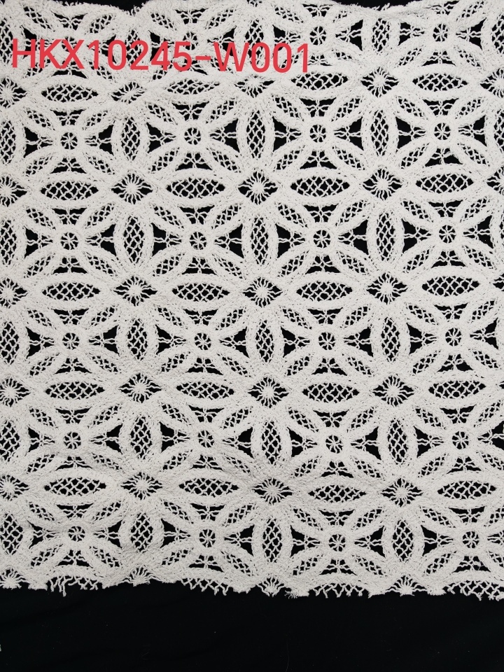 Elegant Flower Pattern With Cording Embroidery HKX10245  sequins embroidery factory