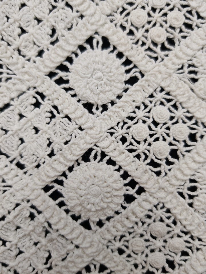Geometric Square Pattern With Cording Embroidery HKX10243  sequins embroidery factory