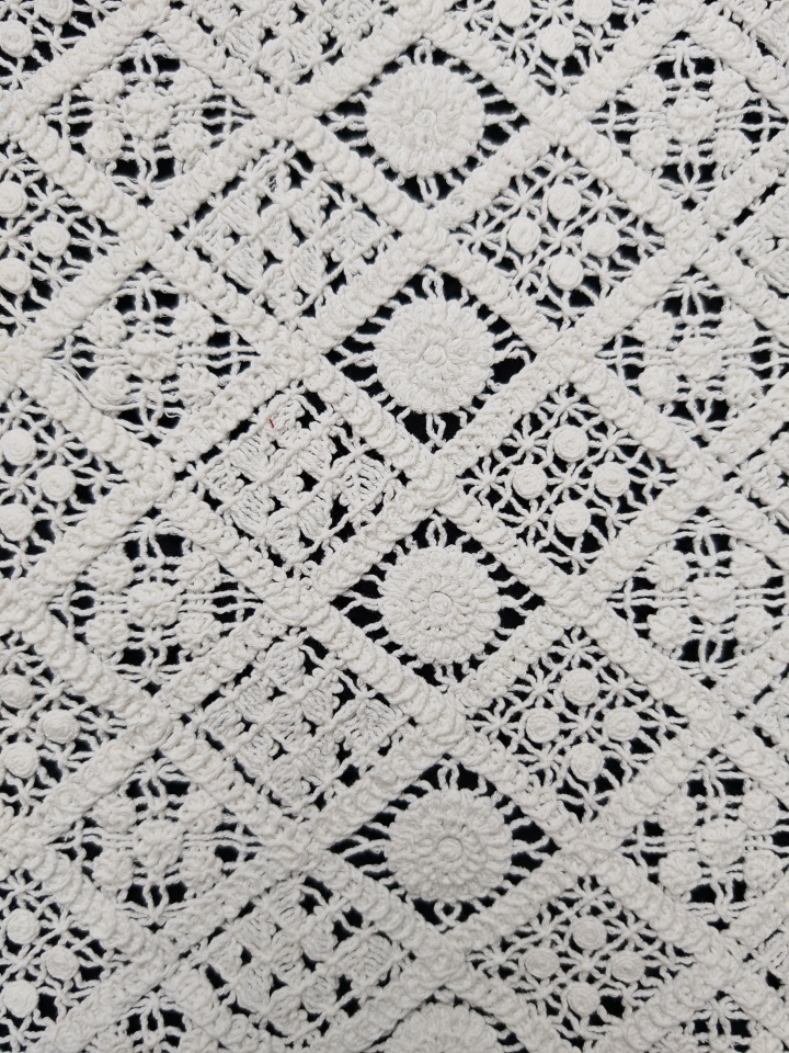 Geometric Square Pattern With Cording Embroidery HKX10243  sequins embroidery factory