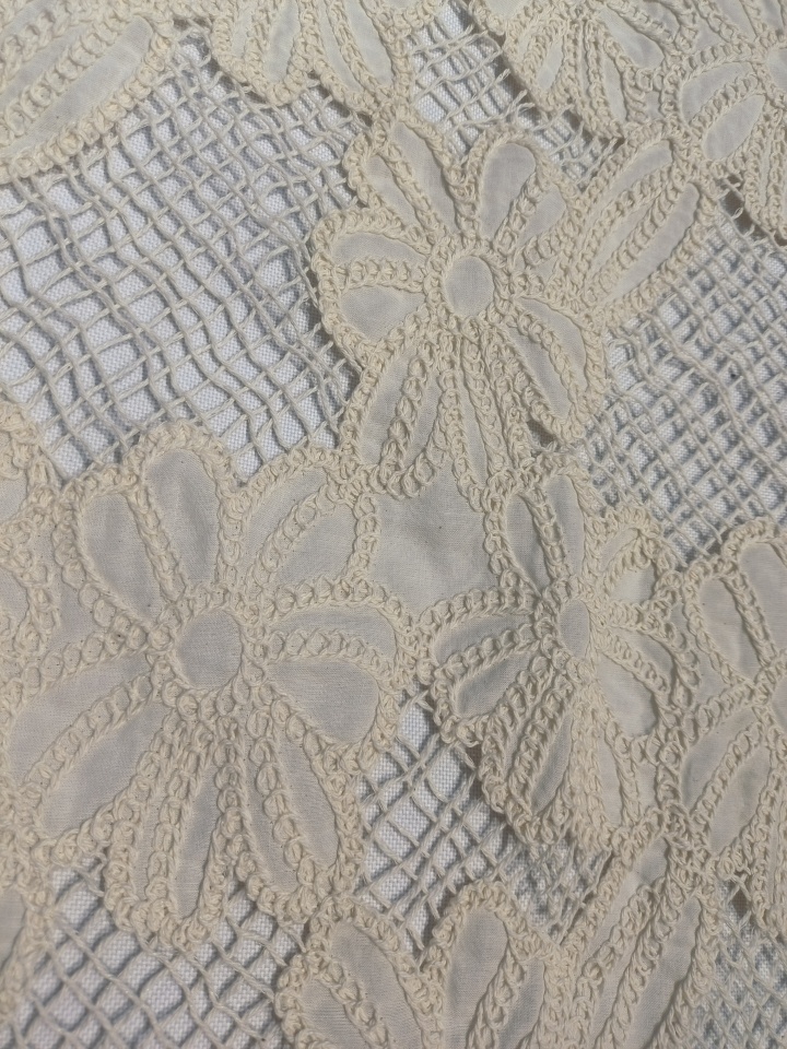 Elegant Flower Pattern With Cording Embroidery HKX10223  sequins embroidery factory