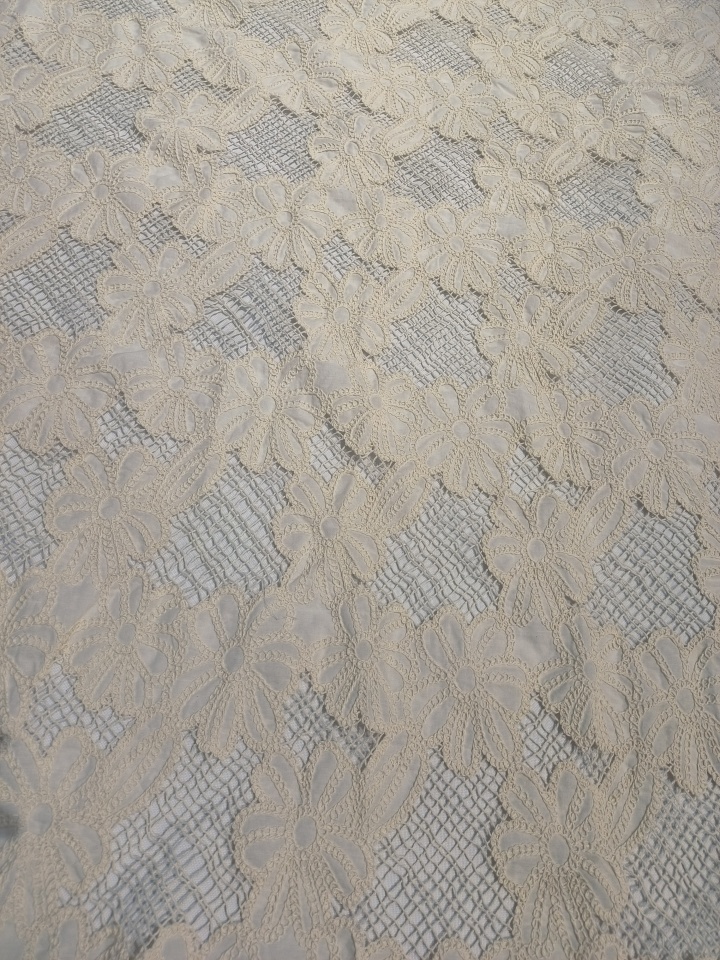 Elegant Flower Pattern With Cording Embroidery HKX10223  sequins embroidery factory