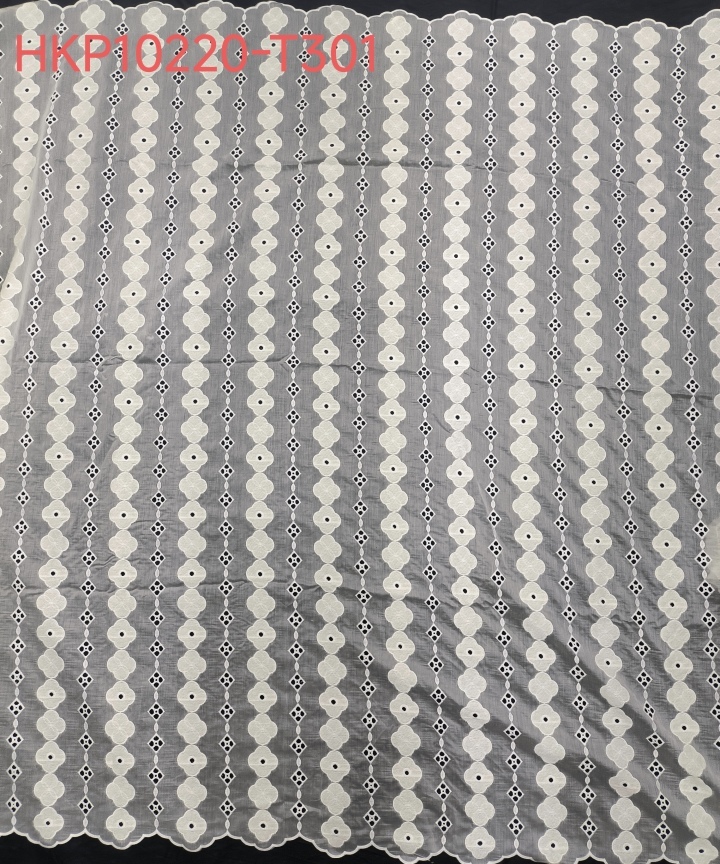 White Feather Yarn With Lace Embroidery HKP10220  sequins embroidery factory