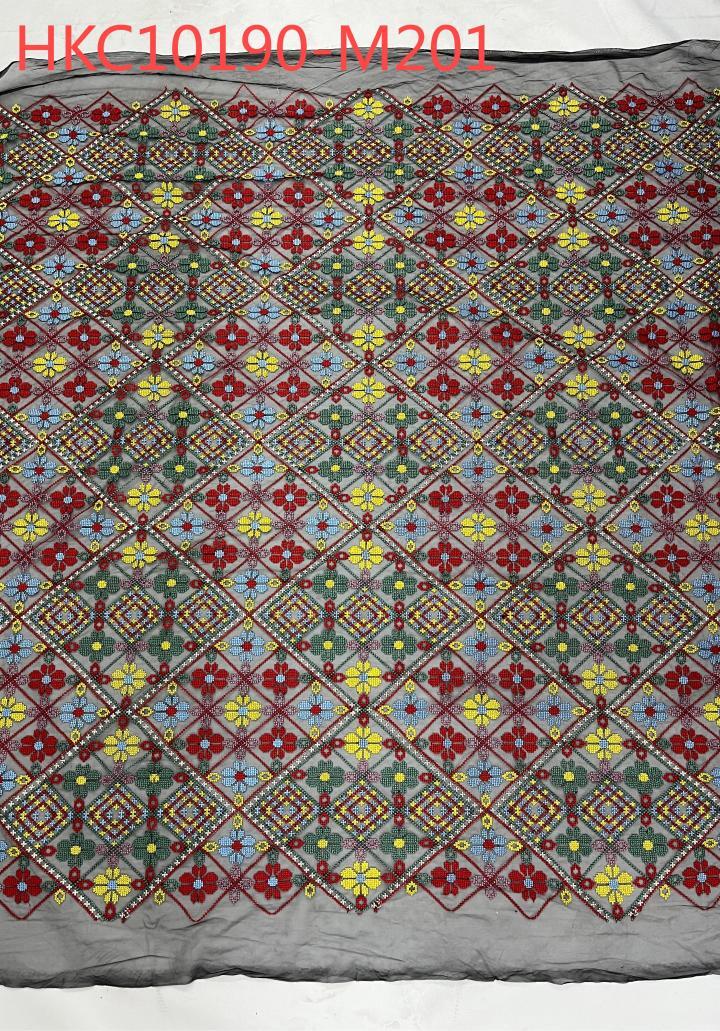 Colorful Cross Stitch Embroidery Pattern With Plain Embroidery HKC10190  embroidery fabric,fashion embroidery fabric,textile