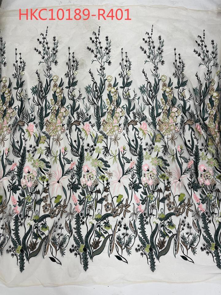 Steady Green Twig Pattern With Plain Embroidery HKC10189  embroidery fabric,fashion embroidery fabric,textile