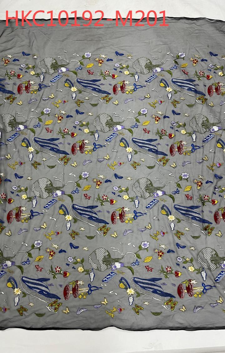 Multi Colorful Seabed Pattern With Plain Embroidery HKC10192  embroidery fabric,fashion embroidery fabric,textile