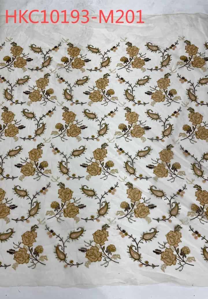 Brown Rose Pattern With Plain Embroidery HKC10193  embroidery fabric,fashion embroidery fabric,textile