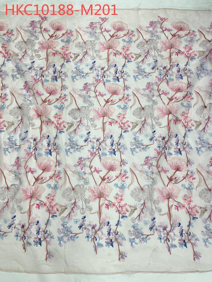 Clear and transparent Pink Flower Pattern With Plain Embroidery HKC10188  embroidery fabric,fashion embroidery fabric,textile