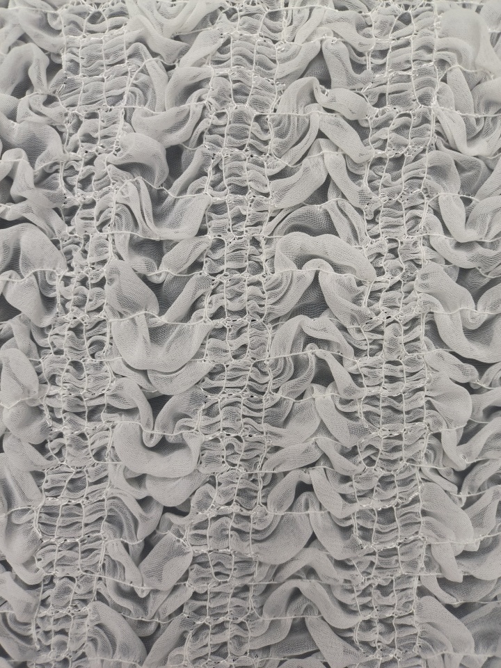 White Wrinkled Cloth With Plain Embroidery HKP10206  embroidery fabric,fashion embroidery fabric,textile