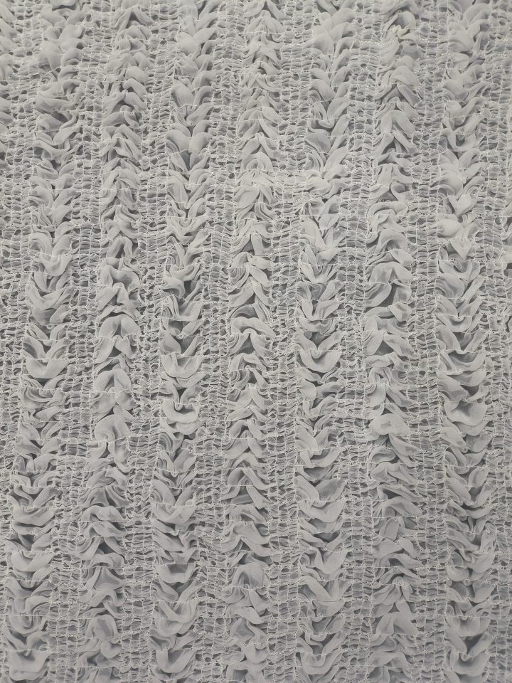 White Wrinkled Cloth With Plain Embroidery HKP10206  embroidery fabric,fashion embroidery fabric,textile