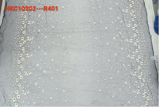 Simple Flower Pattern With Plain Embroidery HKC10202  embroidery fabric,fashion embroidery fabric,textile