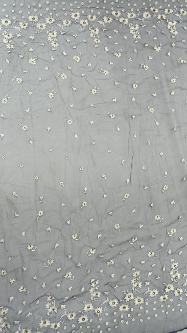 Simple Flower Pattern With Plain Embroidery HKC10202  embroidery fabric,fashion embroidery fabric,textile