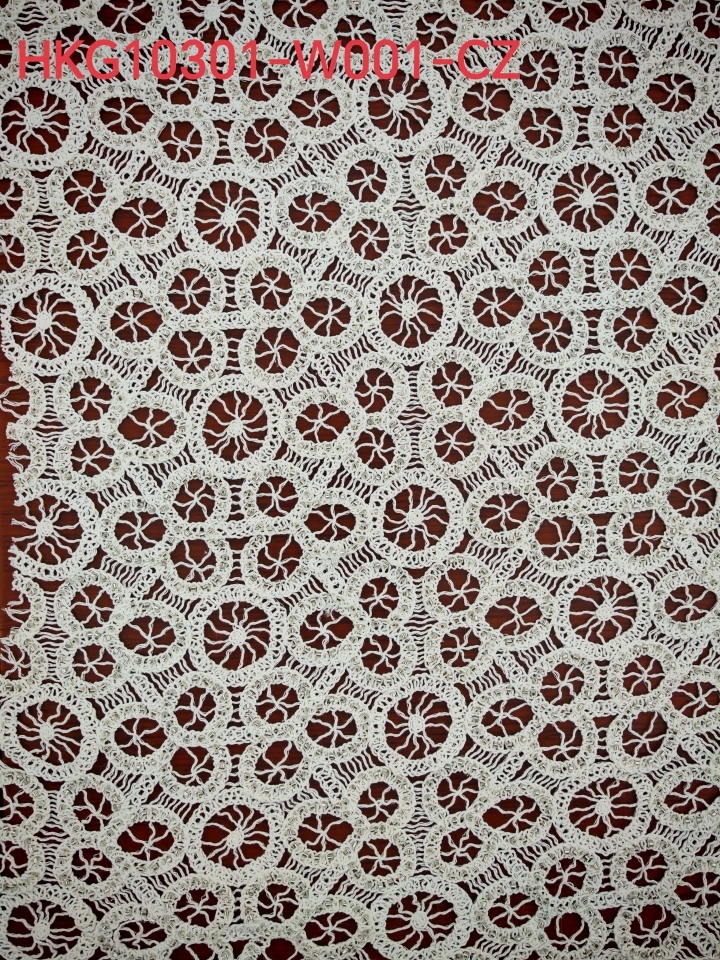 Geometry Pattern With Cording Embroidery HKG10301  sequins embroidery factory