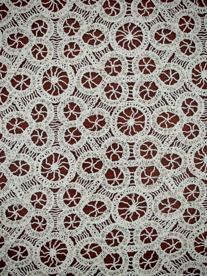Geometry Pattern With Cording Embroidery HKG10301  sequins embroidery factory