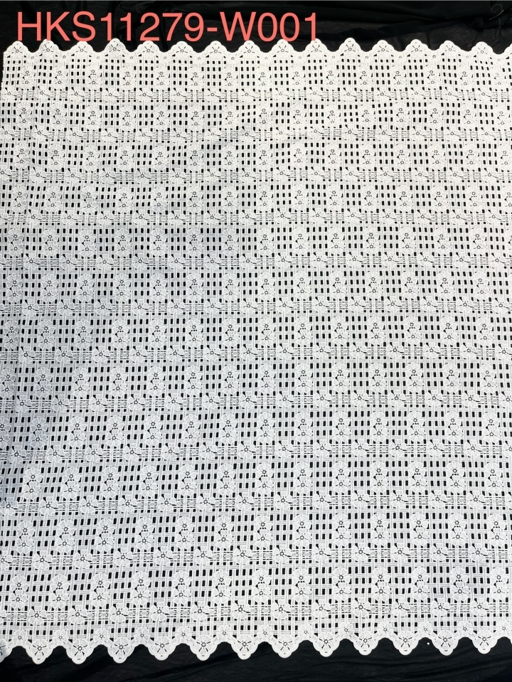 White Imitation weaving Pattern With Chemical Embroidery HKS11279  embroidery fabric,fashion embroidery fabric,textile