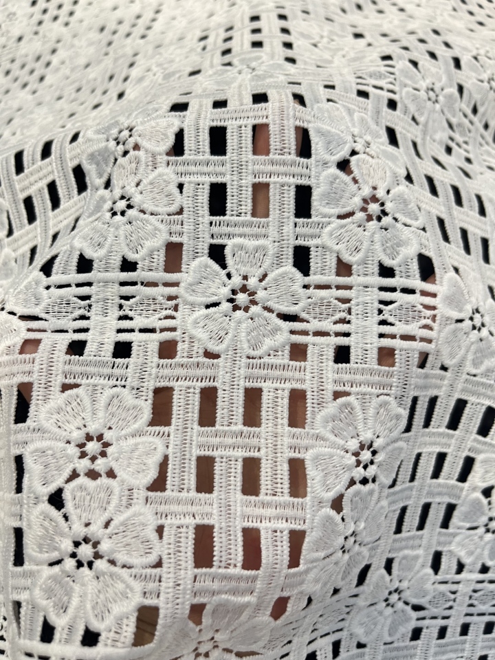 White Imitation weaving Pattern With Chemical Embroidery HKS11279  embroidery fabric,fashion embroidery fabric,textile