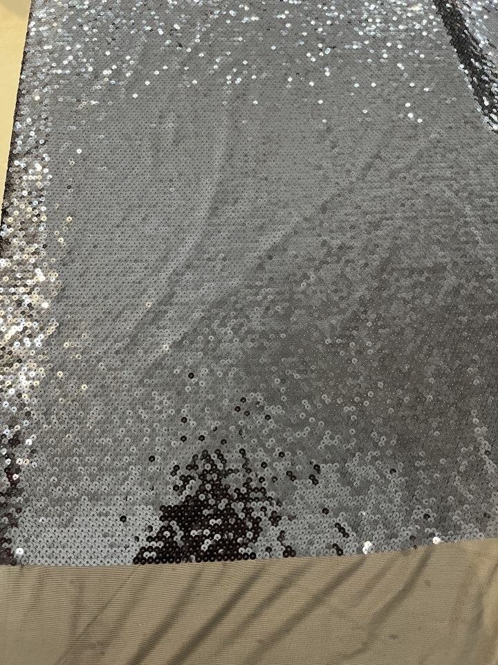 Dark Brown Sequins Embroidery With Soft Mesh HKZ10310  sequins embroidery factory