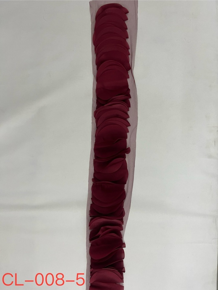 High Quality Wholesale Red Trim Breathable Soft Fabric Durable Textile CL-008-5  sequins embroidery factory