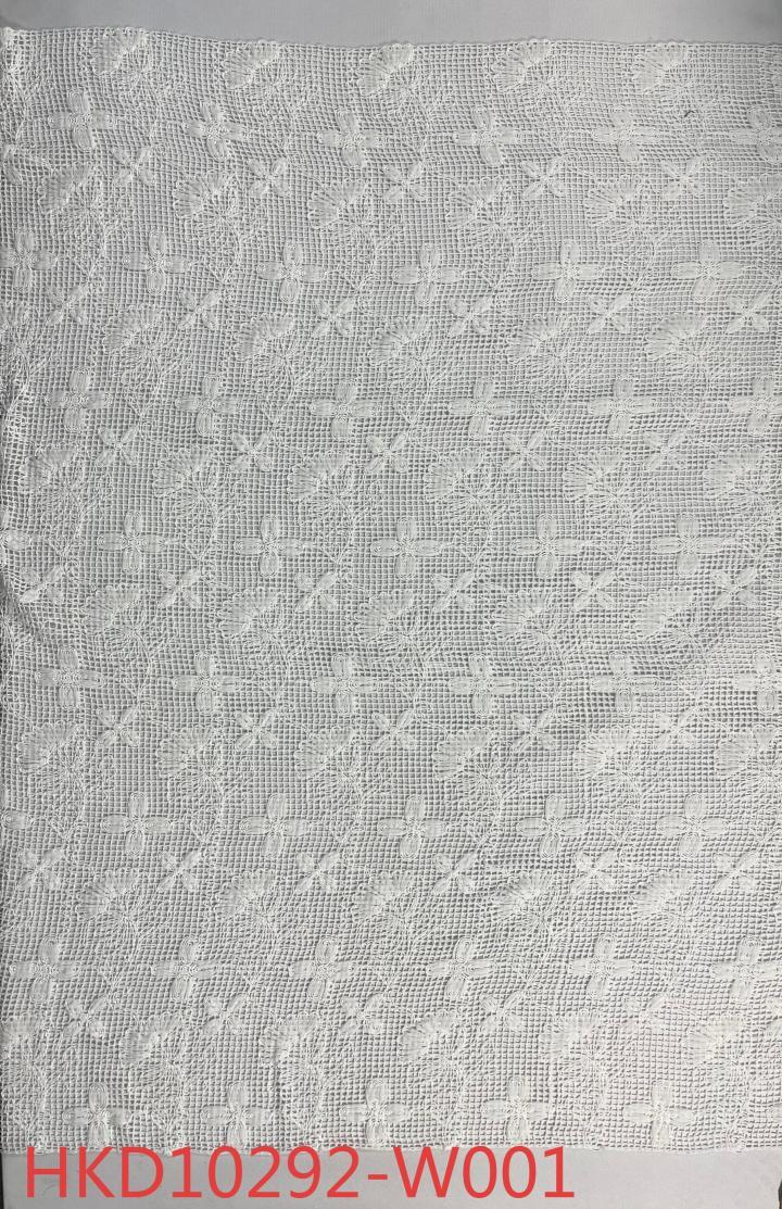 HKD10292 White Grid Chassis with Embroidery  sequins embroidery factory
