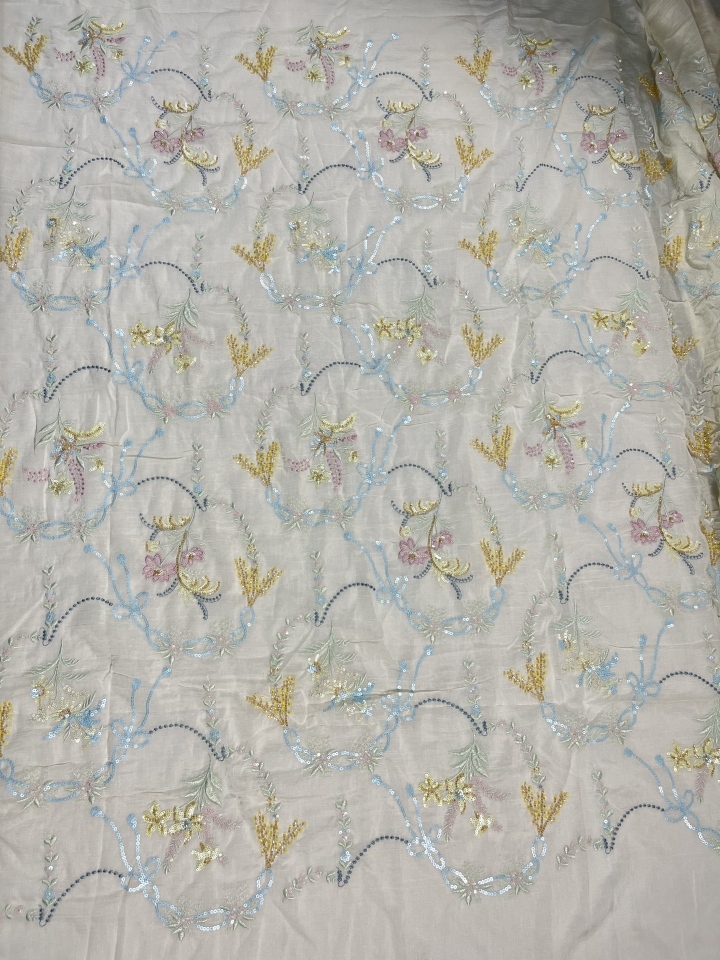 HKZ10339  Vintage Velvet Fabric Soft Upholstery for Sofa Curtain Dress  sequins embroidery factory