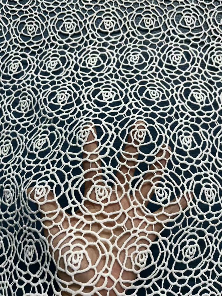  White Imitation weaving Pattern With Chemical Embroidery HKS11314  embroidery fabric,fashion embroidery fabric,textile