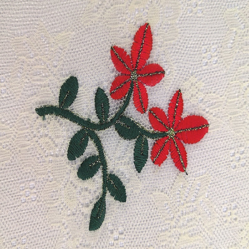 Colorful Flower and Leaf Pattern Lace Embroidery Fabric  HKP7948  lace fabric,embroidery