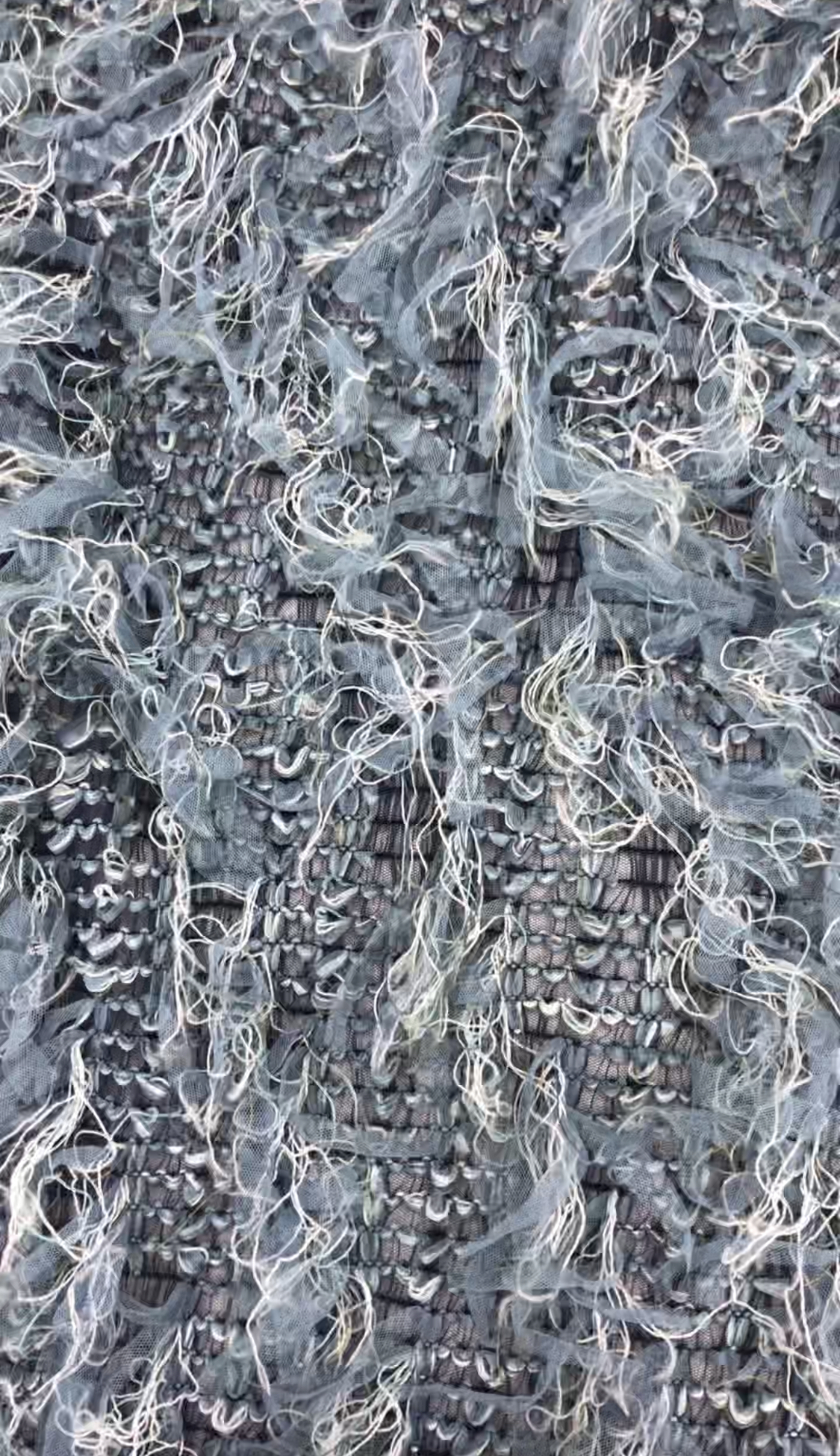 New Trend Luxury Blue Embroidery with Fringe Fabric for A/W 2243  colling embroidery,fabric factory,fringe fabric