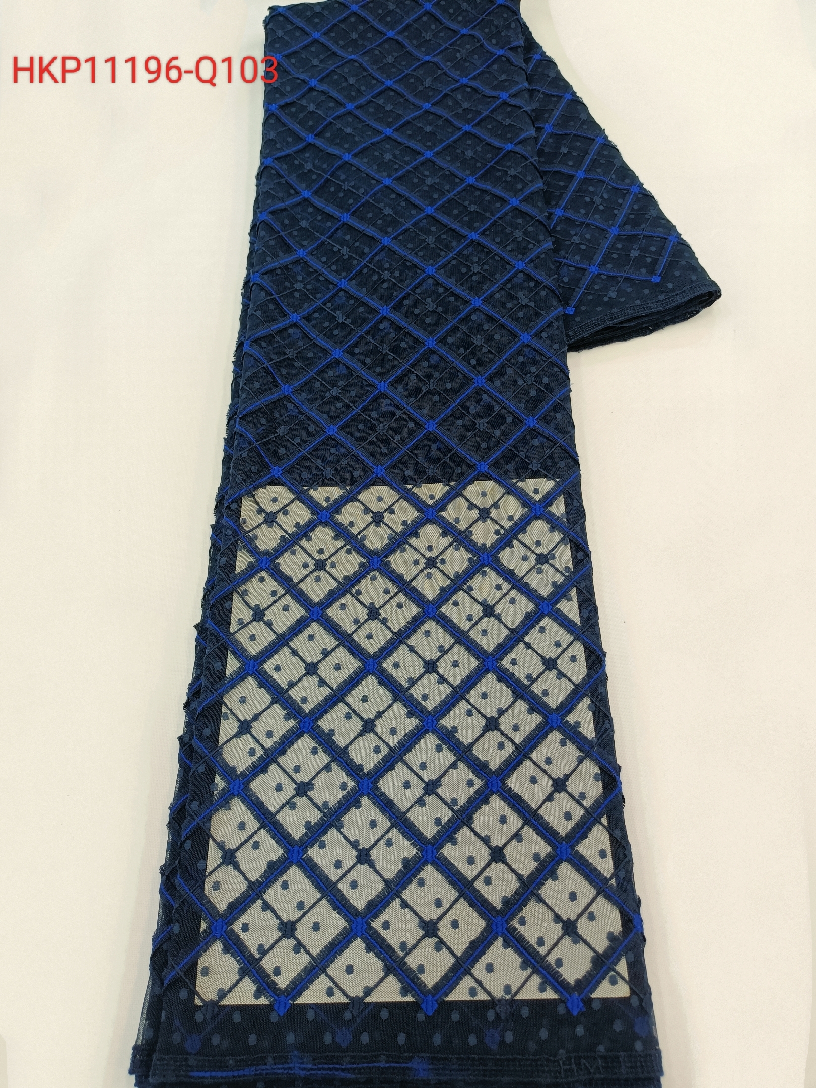 Designable Polka Dot and Lattice Net Plain Embroidery HKP11196---Q103