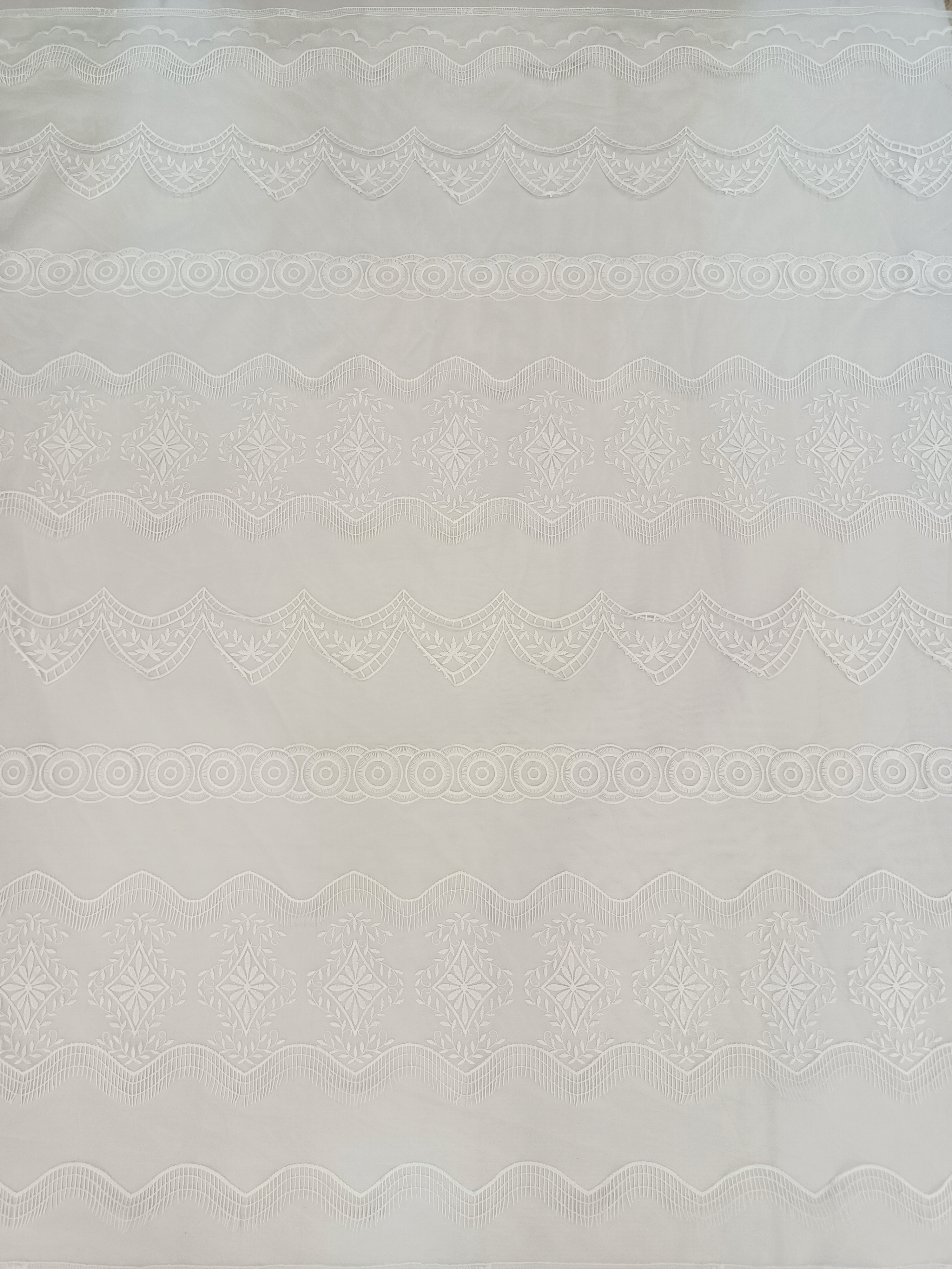 Simplicity White 3D Flower Plain Embroidery  HKP11201---W501  