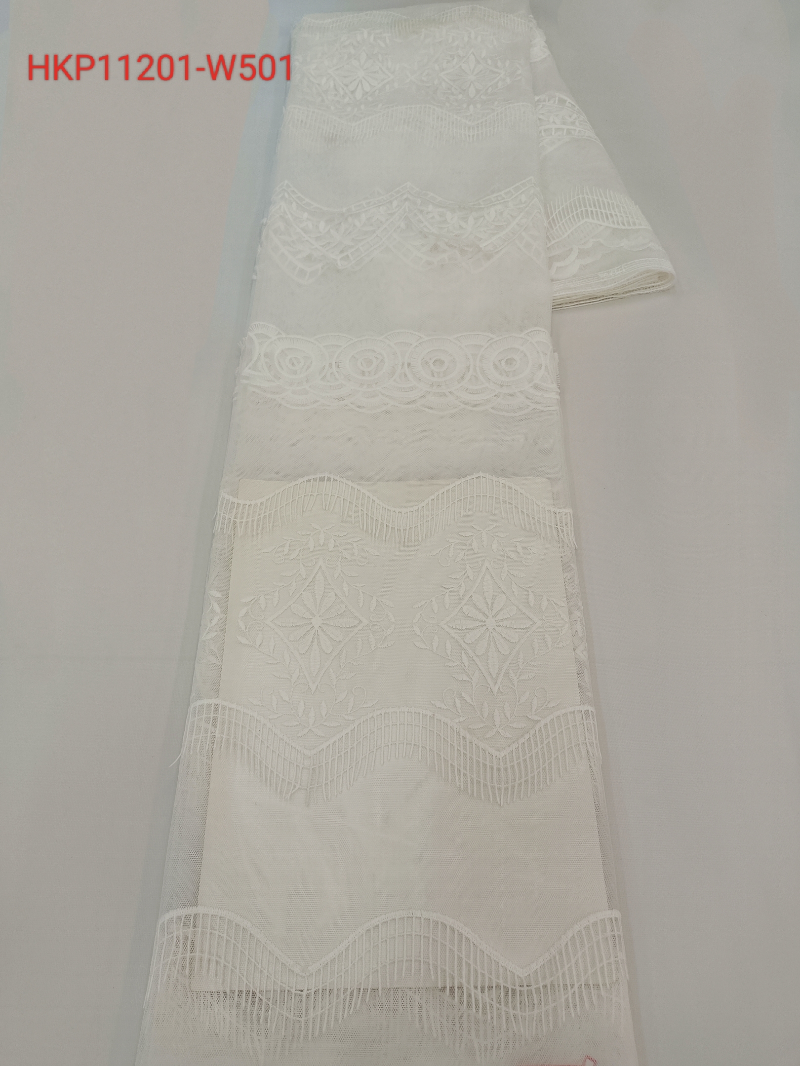 Simplicity White 3D Flower Plain Embroidery  HKP11201---W501  