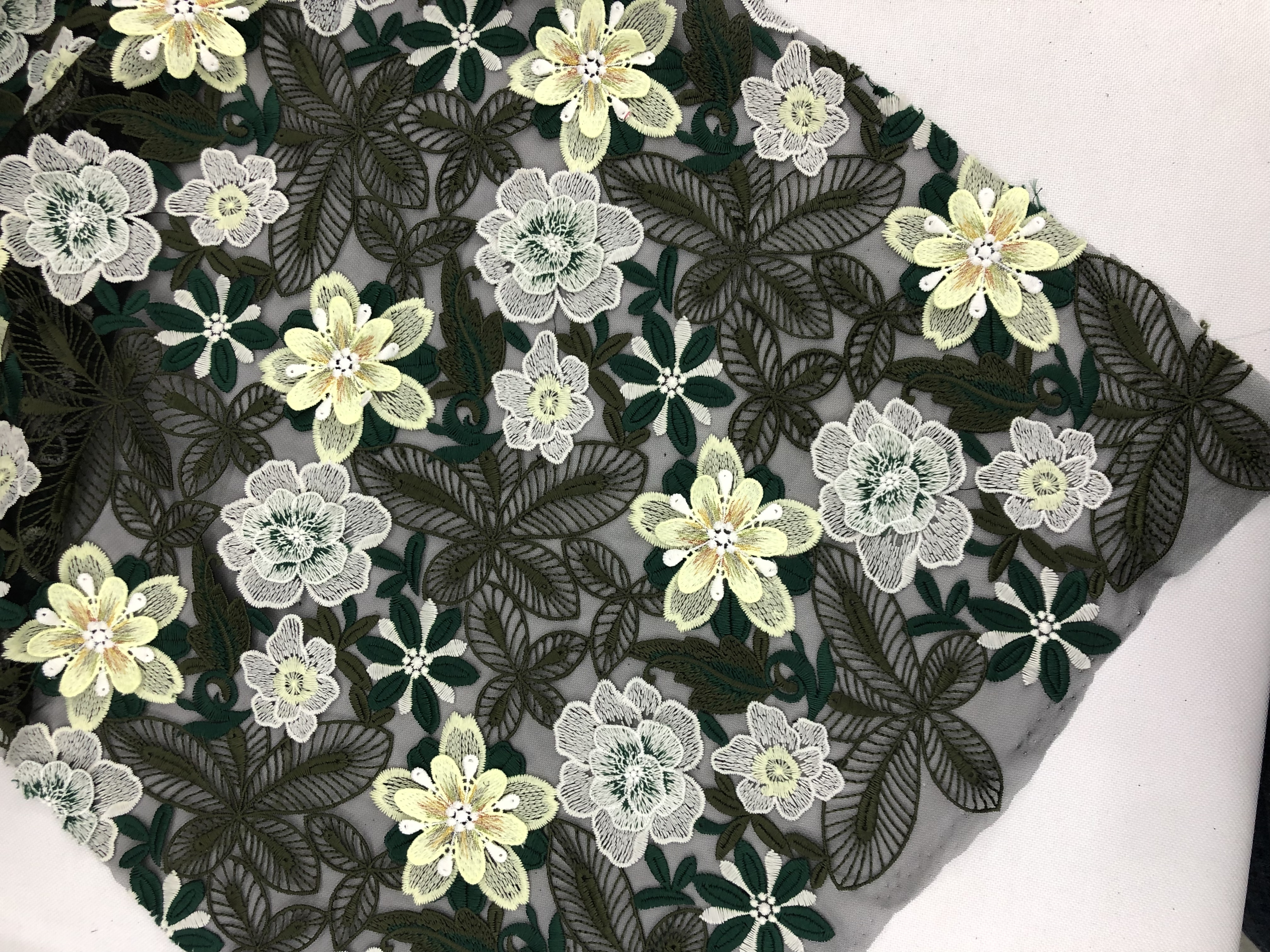 Multi-colored embroidery fabric for dress  