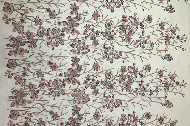 Colourful flowers and plants pattern plain Embroidery HKP9390-R401  