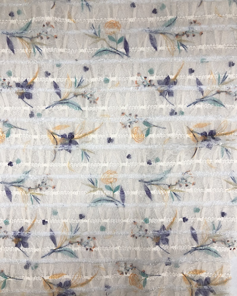 Multi-colored Flowers and Leaf Pattern Colling Embroidery Fabrics HKD9437  flower fabric,embroidery,embroidery factory