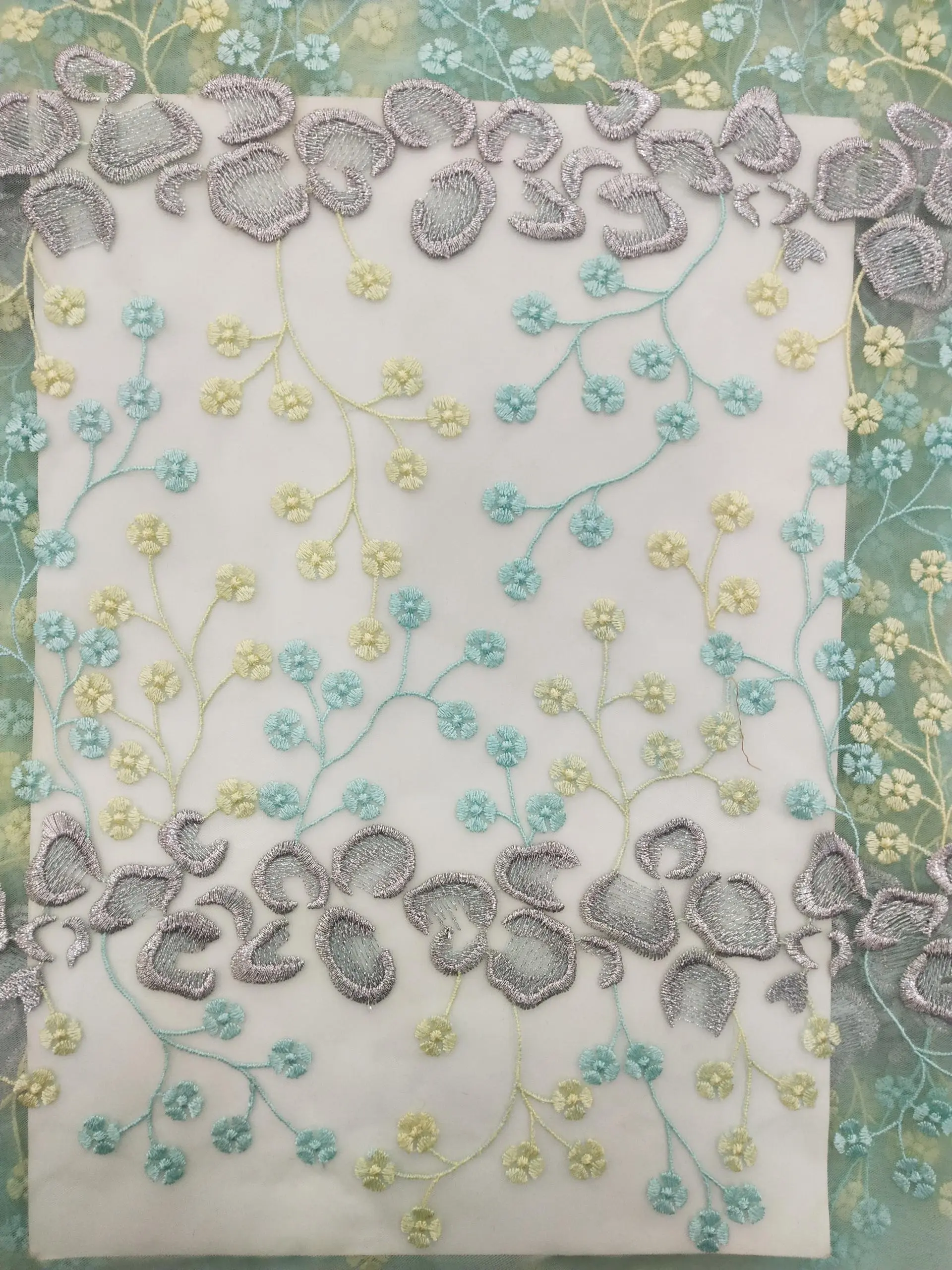 Colourful Flower Patttern  Plain Embroidery HKP11030---M201  
