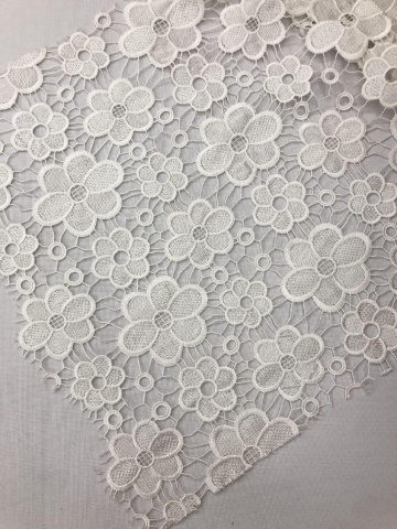 2024 Hot Styles White Flower Pattern Chemical Embroidery  Fabric HKS6545  bridal dress fabric,textile company,fashion fabric