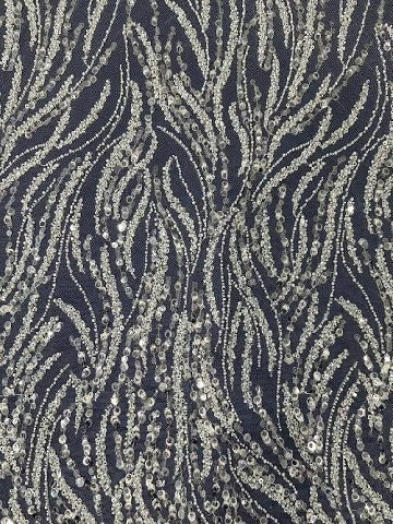 Bridal Classic and Elegant Styles Leaves Pattern Sequins Embroidery Fabric with Beads 091201  equins Embroidery Fabric,Embroidery fabric,embroidery fabric