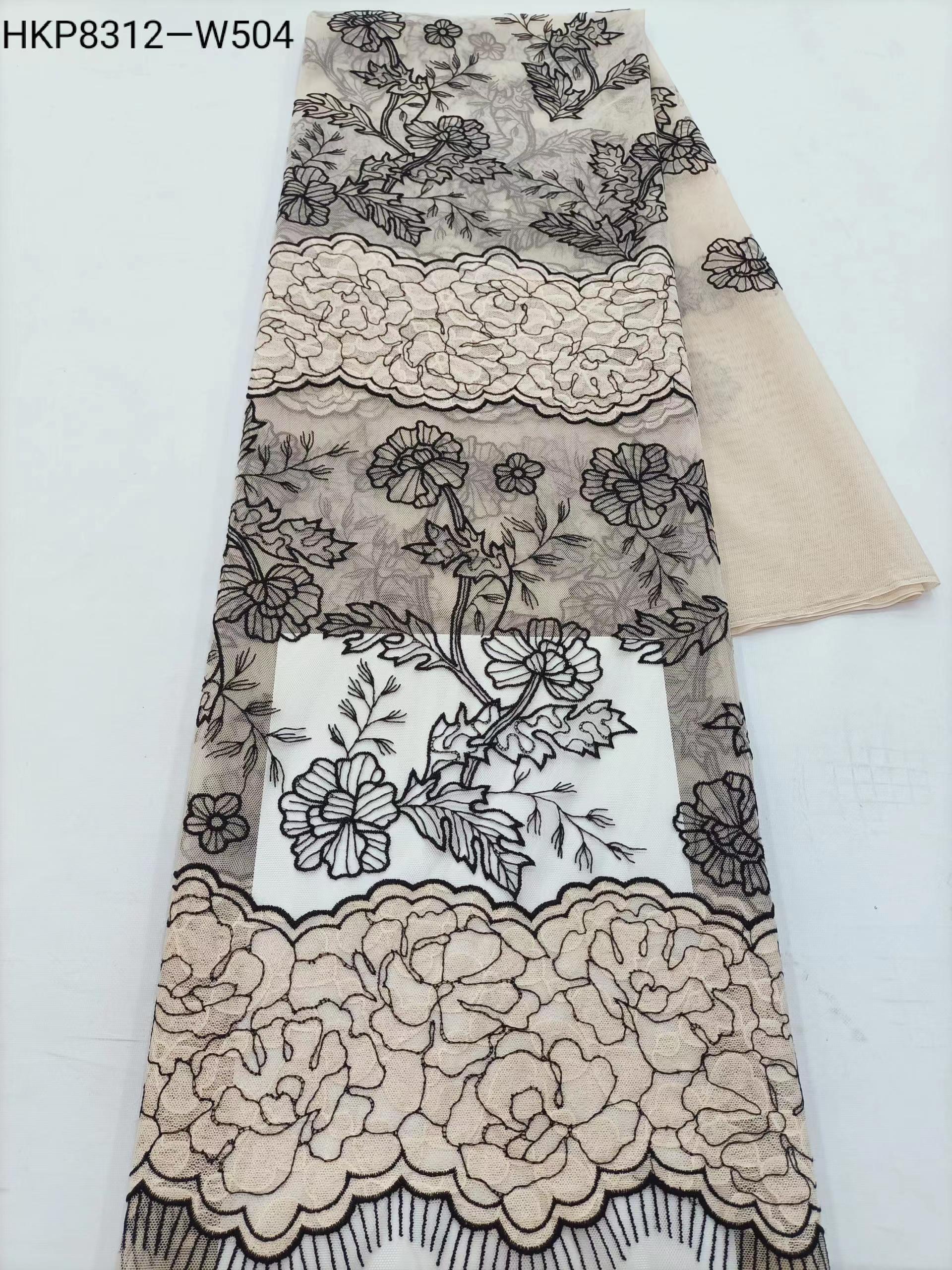 Flower Pattern PlainEmbroidery HKP8312-W504  
