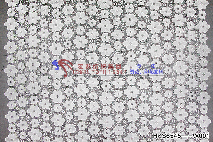 2024 Hot Styles White Flower Pattern Chemical Embroidery  Fabric HKS6545  bridal dress fabric,textile company,fashion fabric