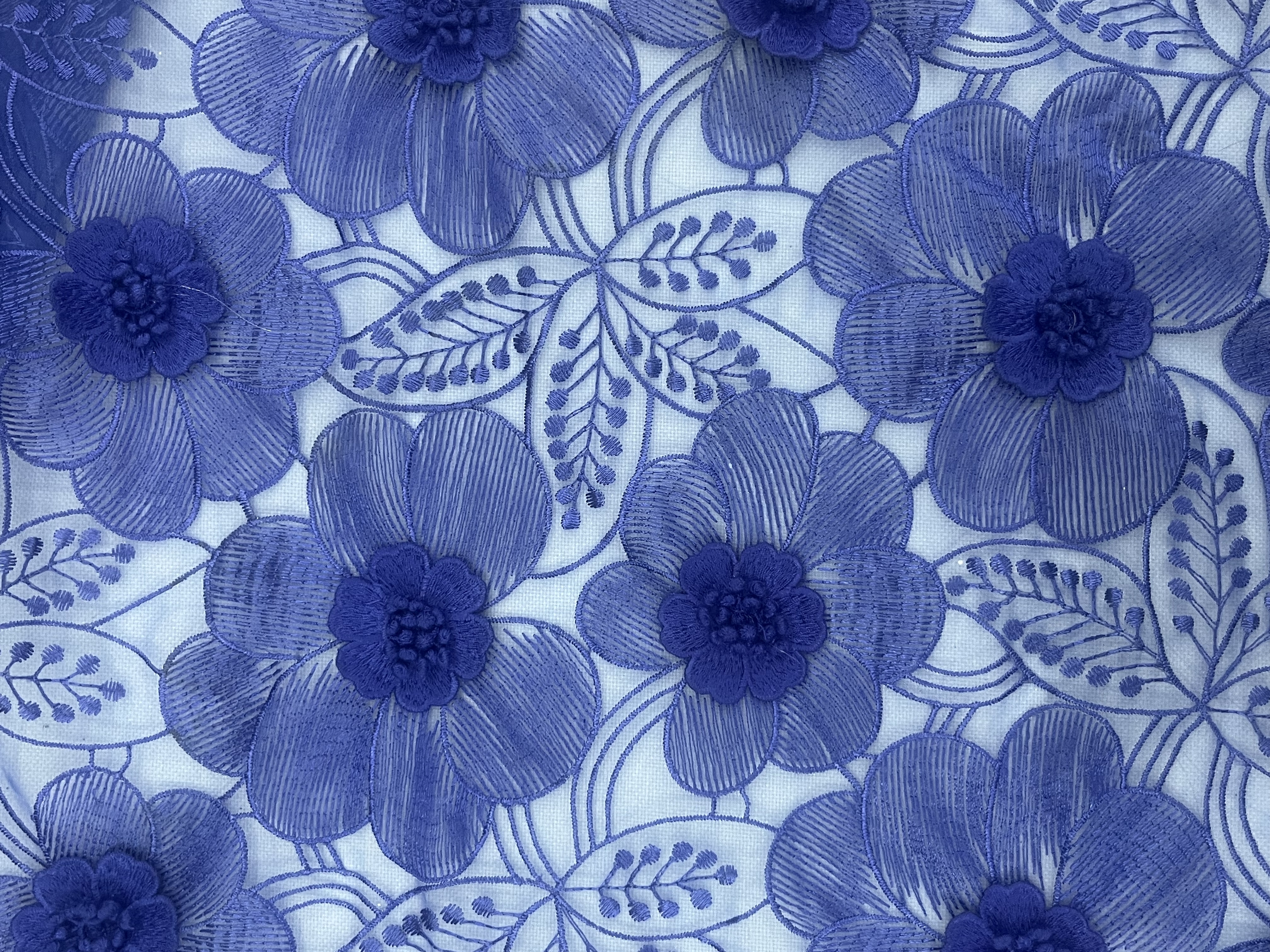 Bule Applique embroidery  Plain embroidery HKP6205-B103   
