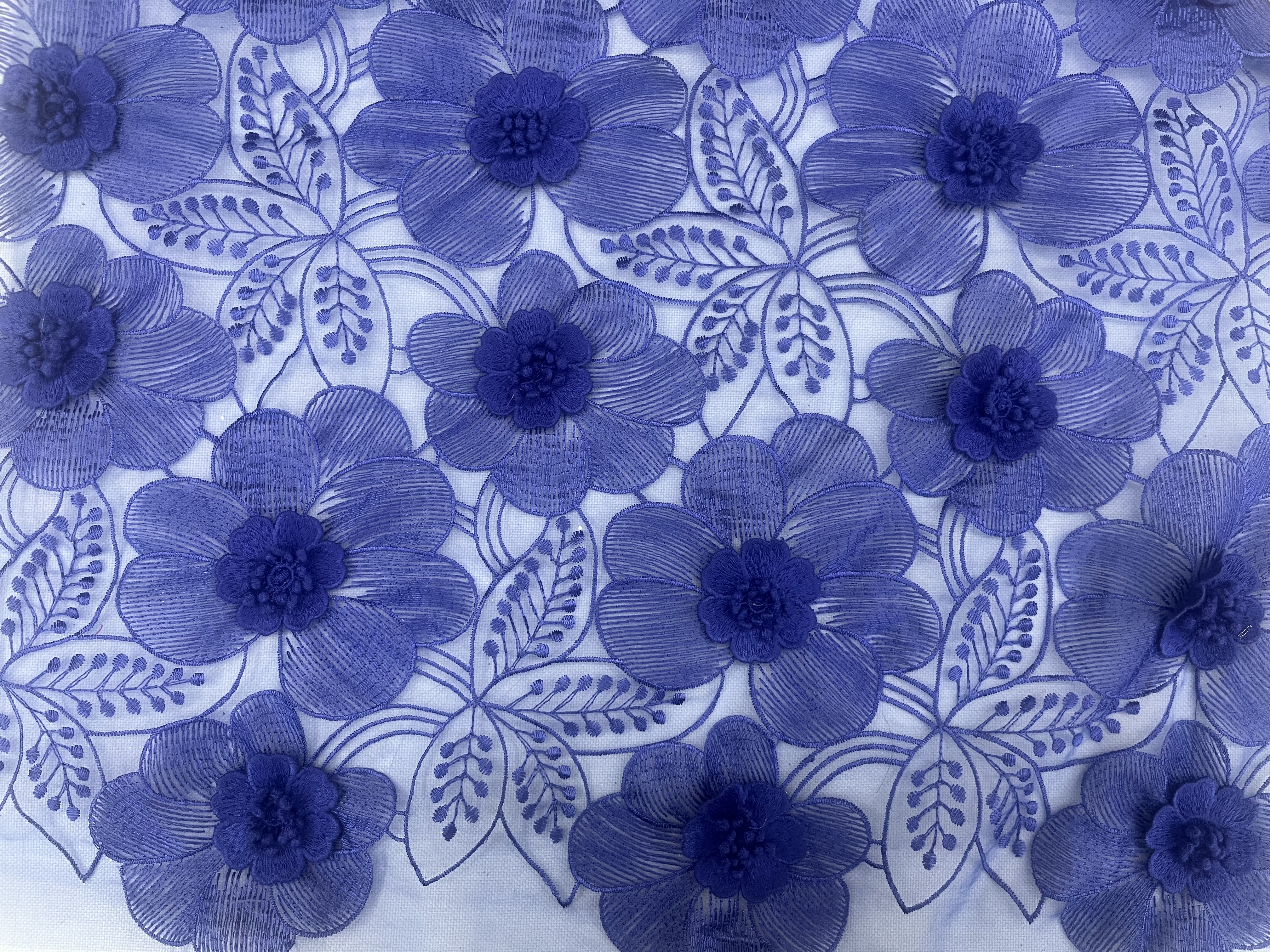 Bule Applique embroidery  Plain embroidery HKP6205-B103   