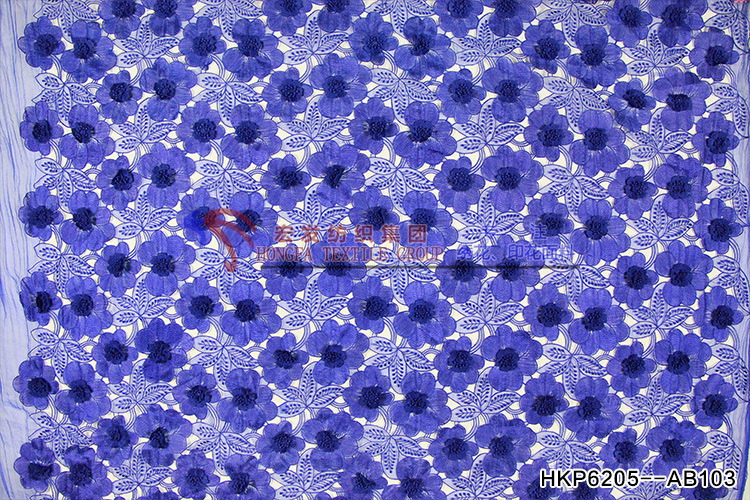 Bule Applique embroidery  Plain embroidery HKP6205-B103   