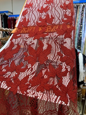New Style Red Floral Pattern Embroidery Lace Fabric L1321-2  textile company,lace
