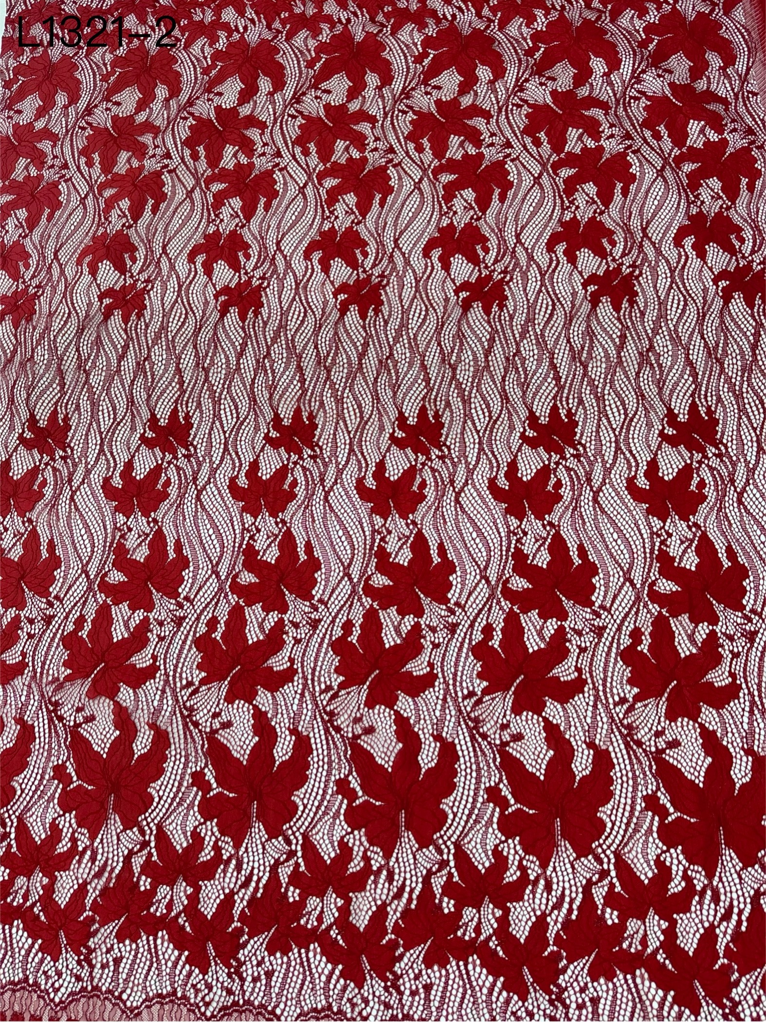 New Style Red Floral Pattern Embroidery Lace Fabric L1321-2  textile company,lace