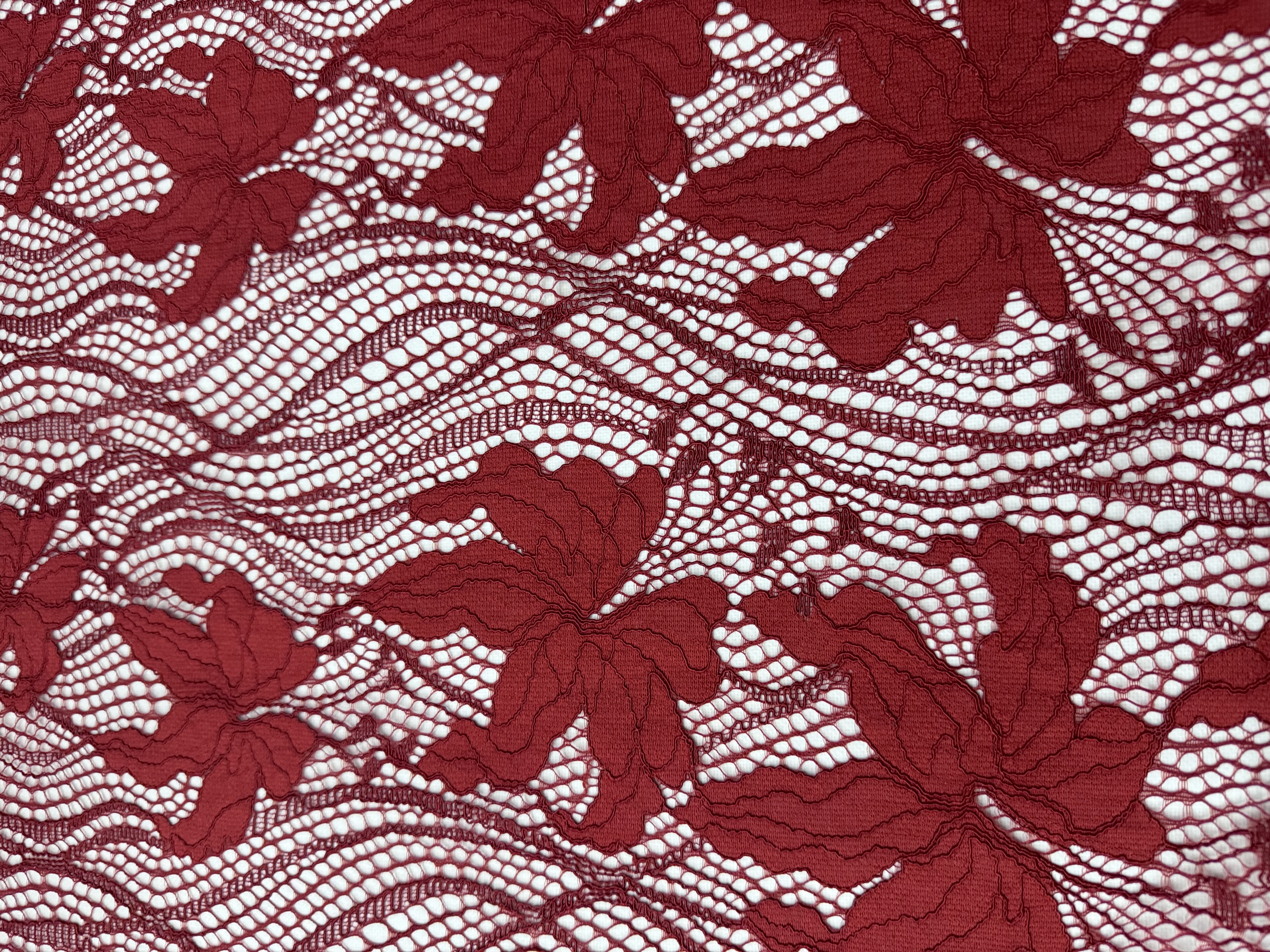 New Style Red Floral Pattern Embroidery Lace Fabric L1321-2  textile company,lace