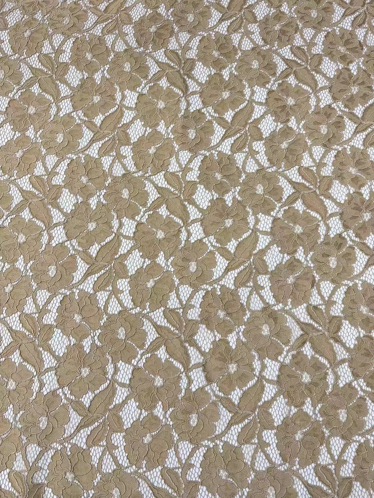Graceful Floral and Leaf Pattern with Gord Thread Lace Fabric  L1320-1  lace,fashion fabric