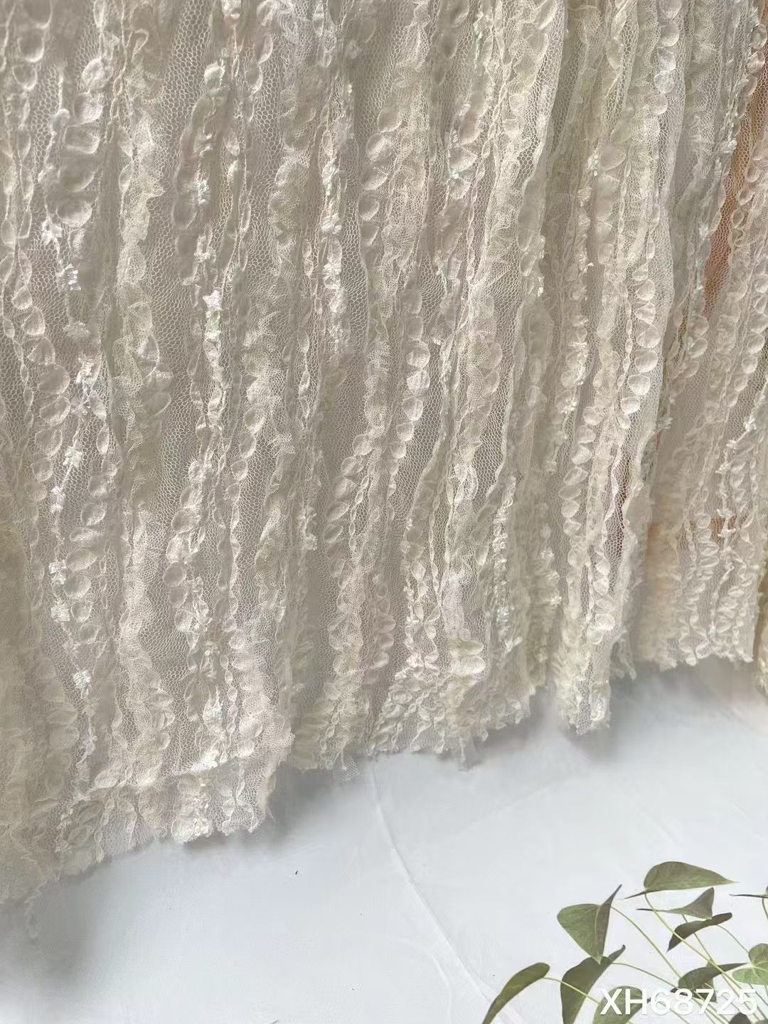 New Arrival Stylish Round Strips Pattern Embroidery Lace Fabric  for evening dress and clothes XH68725  
