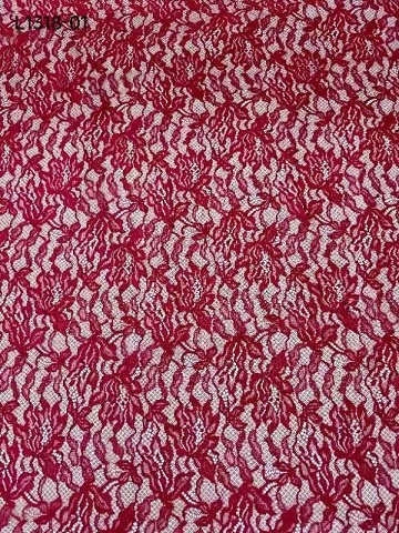 Popular Design Red Floral Pattern Lace Embroidery Fabric for formal dress L1318-01  