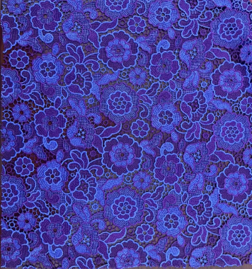 New styles Brightly-coloured Purple Flower and Foliage Pattern Chemical Embroidery Fabric  HKS5121---W001    Chemical Embroidery Fabric