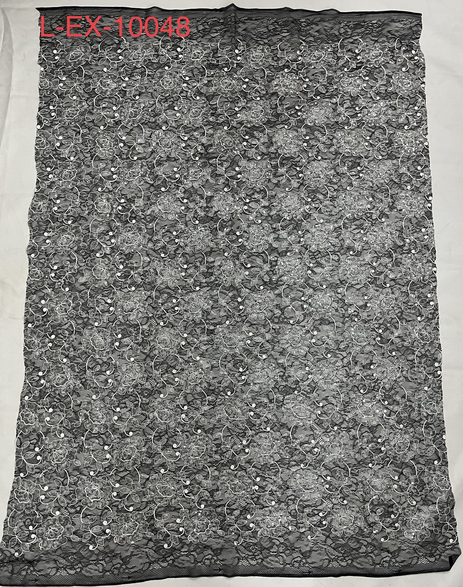 Soft Ground with sequins Lace Embroidery Fabric L-EX-10048  