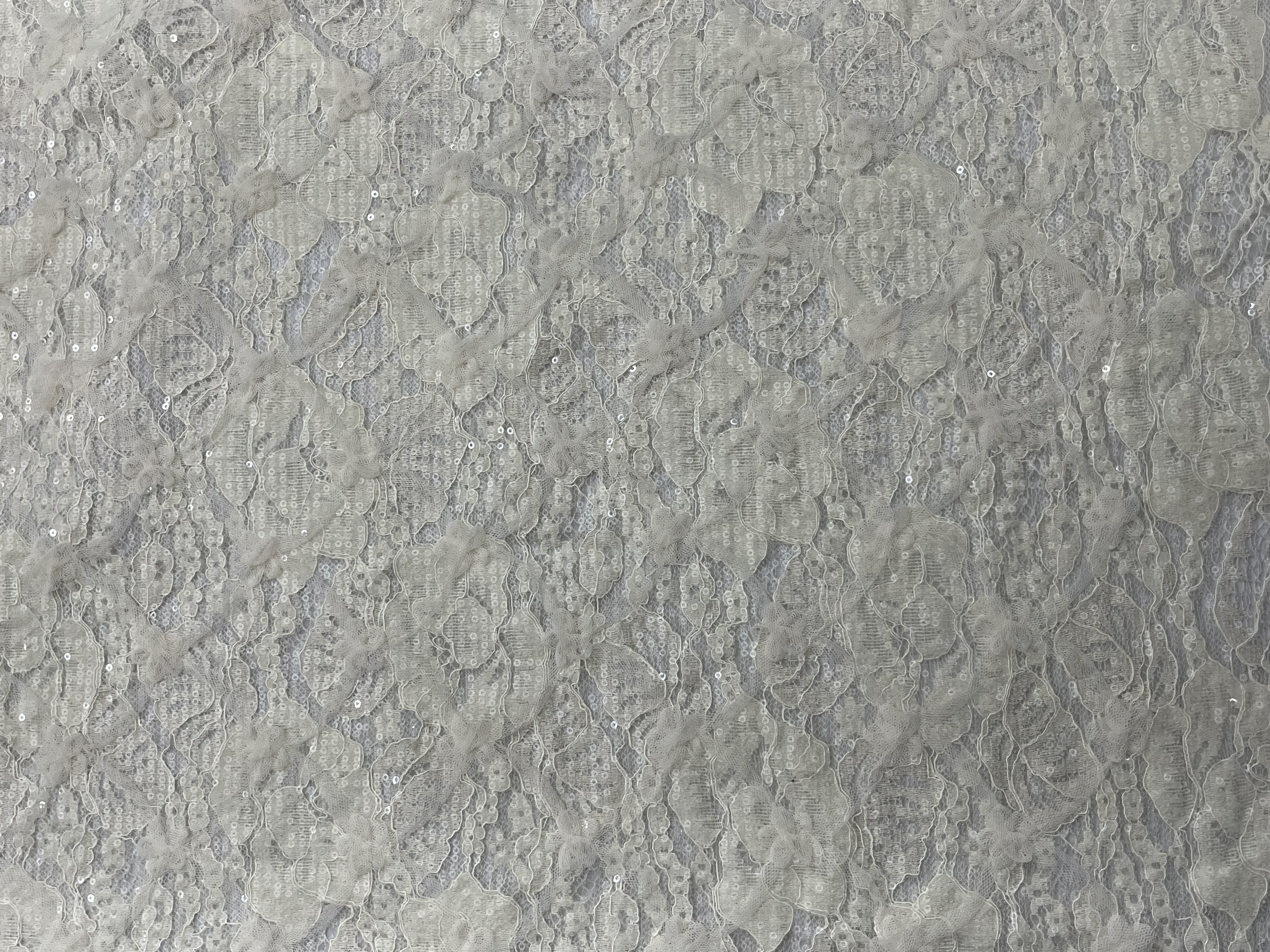 Elegant and Pillowy with sequins Lace Embroidery Fabric  L-YS-10055   