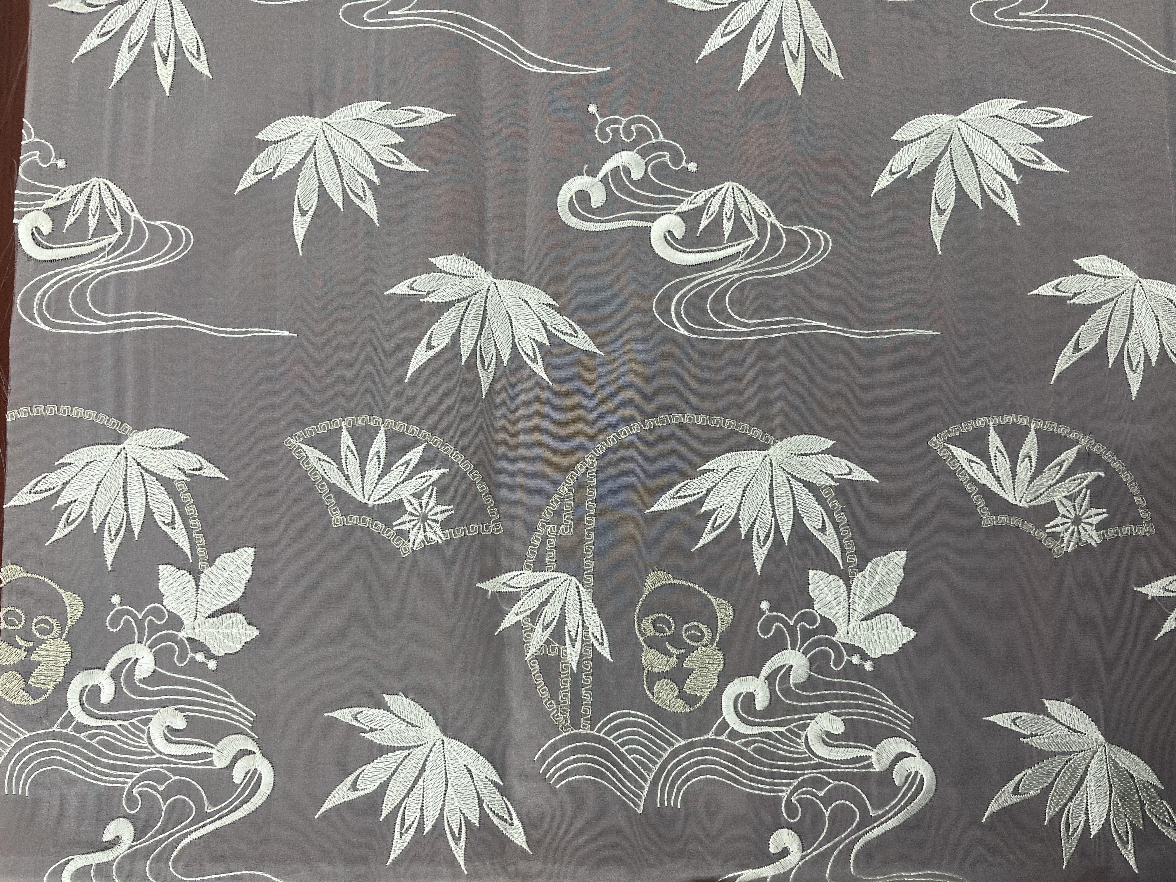 Creative Panda and Bamboo Pattern Plain Embroidery HKP10065-B101  